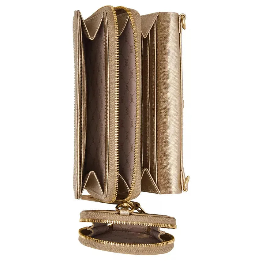 Steve Madden Carina Crossbody Wallet Boxed Gift Set, Champagne