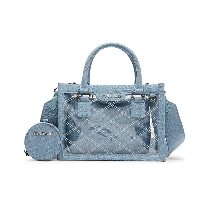 Steve Madden Celene Tote, Denim / Clear
