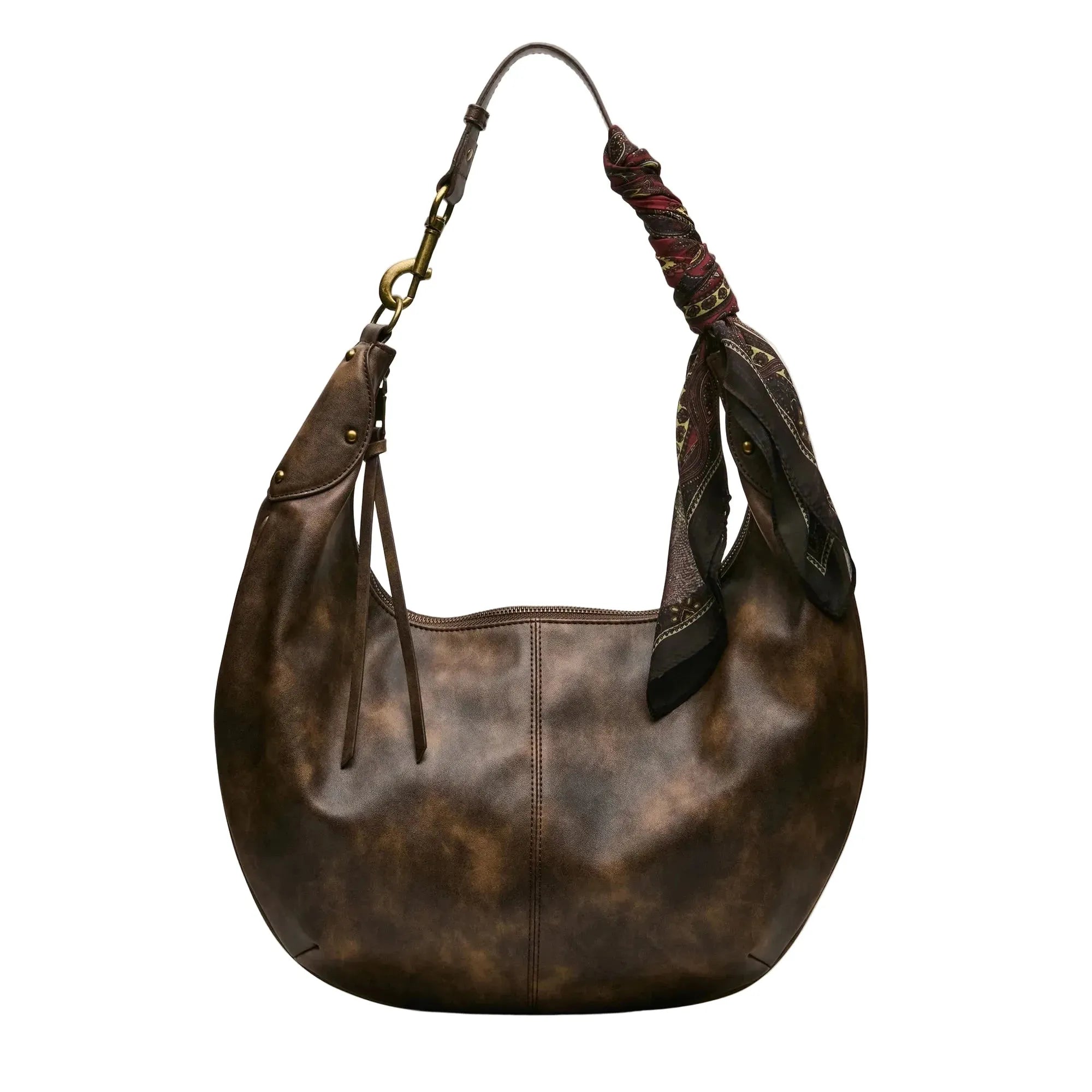 Steve Madden Olga Hobo Shoulder Bag, Distressed Brown