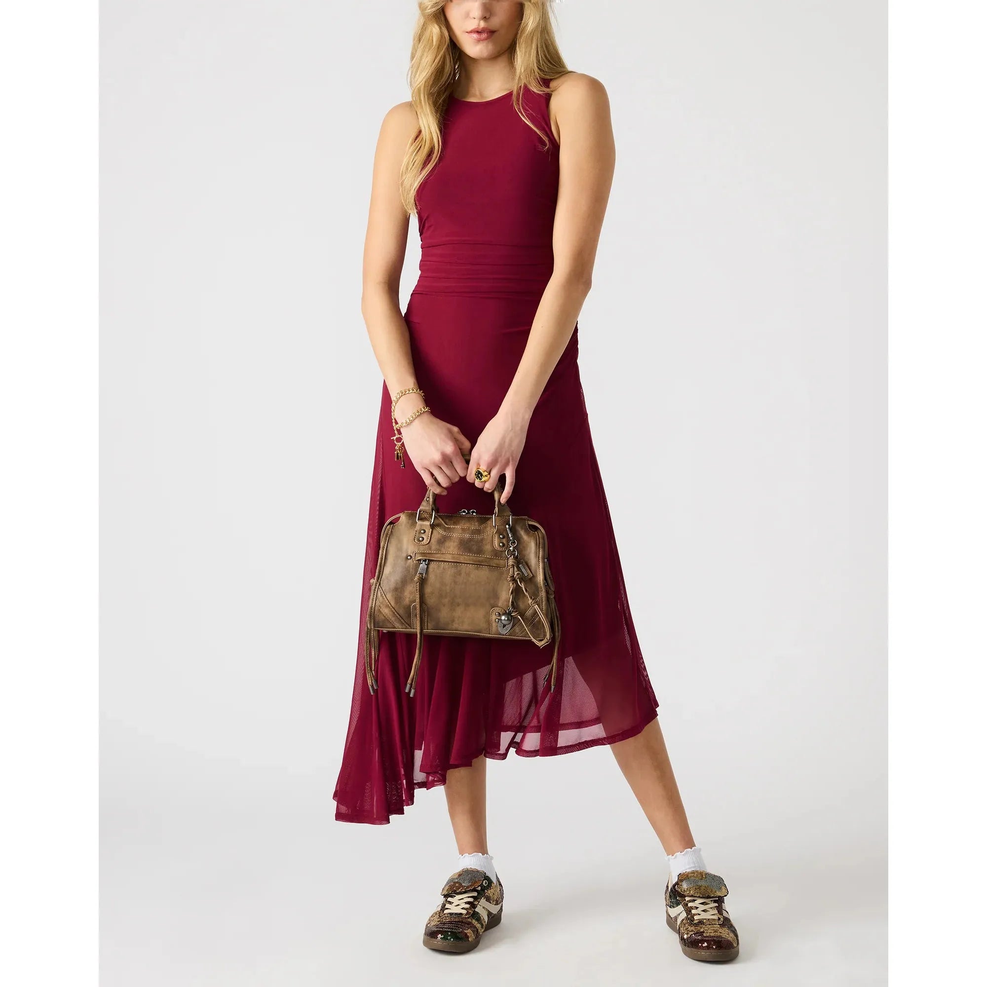 Steve Madden Riggs Satchel, Distressed Pecan