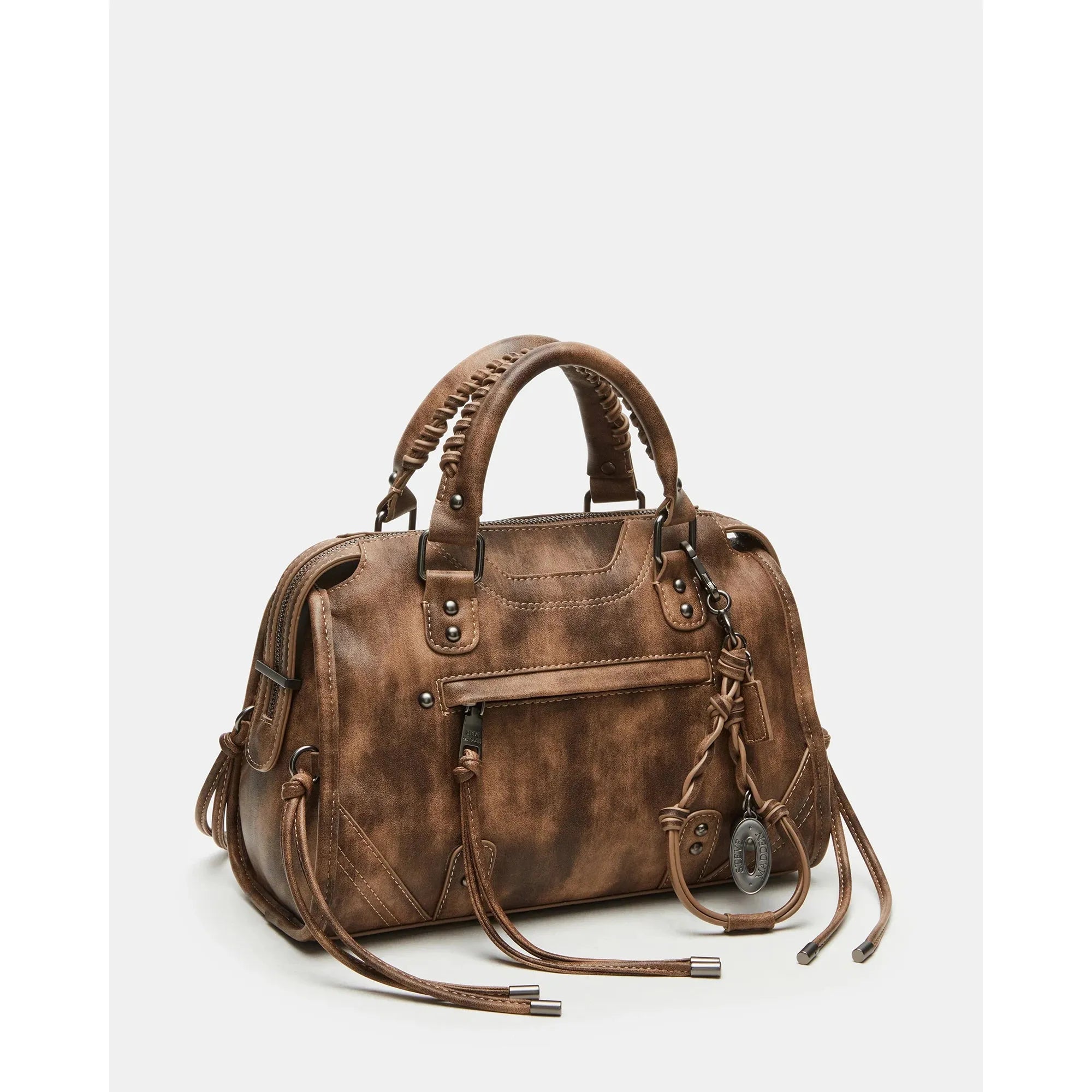 Steve Madden Riggs Satchel, Distressed Pecan