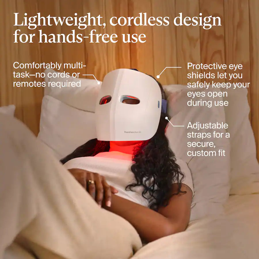 Therabody TheraFace Mask Glo - Clinically Proven LED Skincare, White