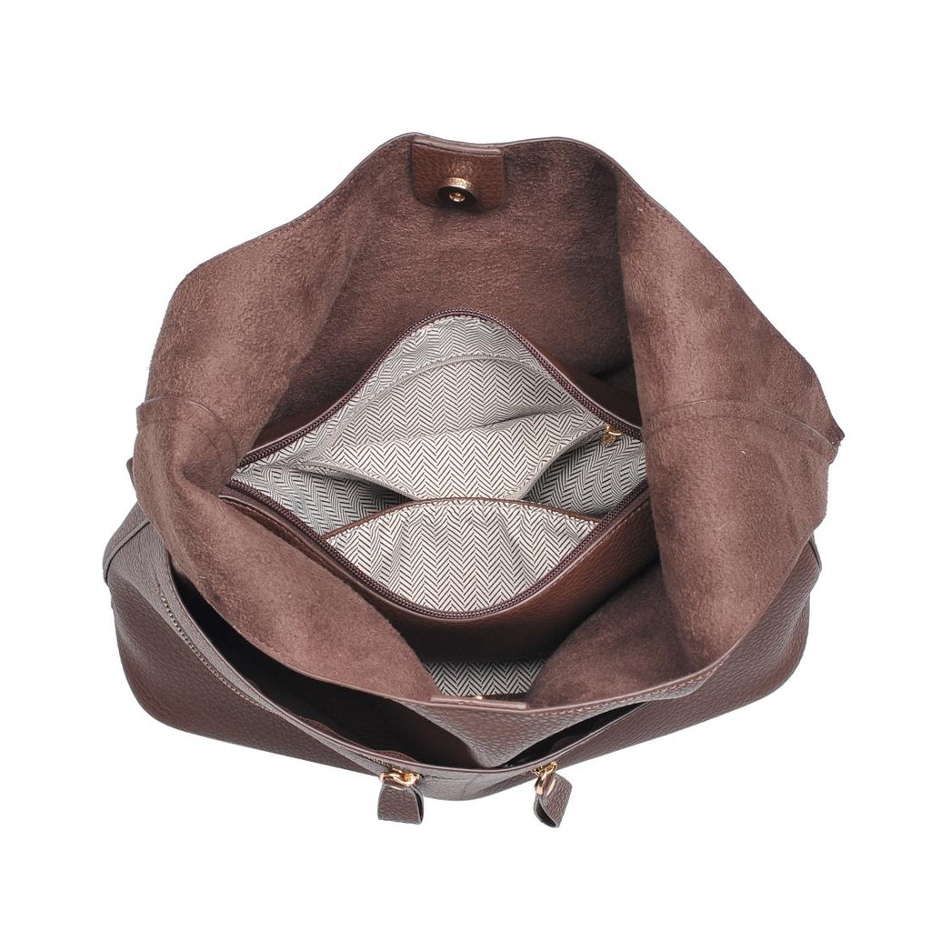 Urban Expressions Rhea Hobo & Cosmetic Bag Set, Chocolate