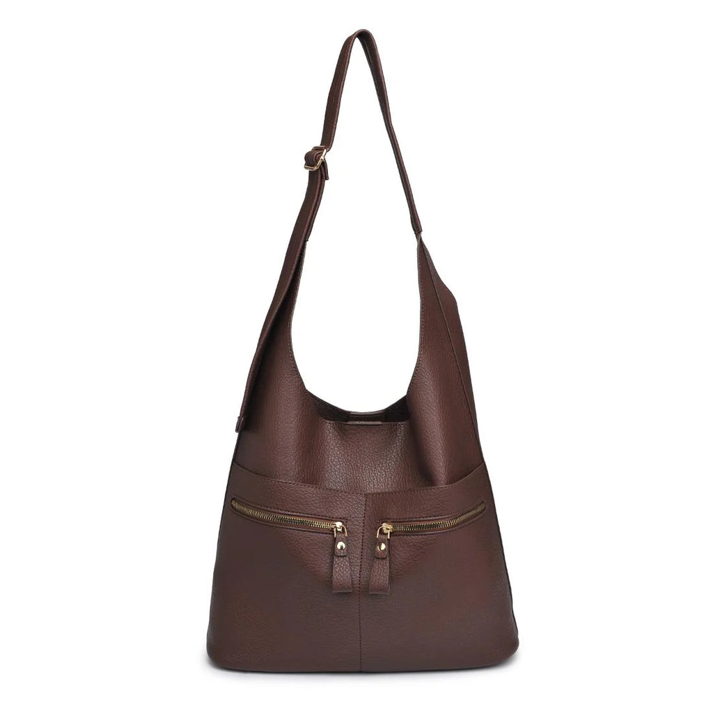 Urban Expressions Rhea Hobo & Cosmetic Bag Set, Chocolate