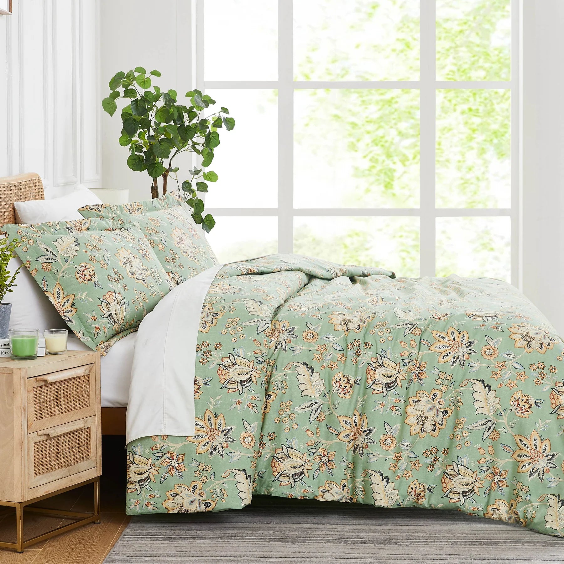 Willow Duvet Cover Set, Green