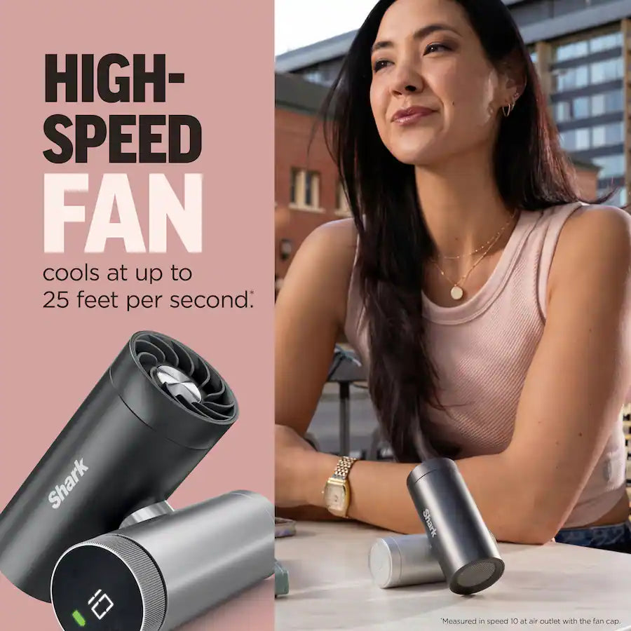 Shark ChillPill: The only 3-in-1 personal cooling system with fan, InstaChill cooling plate & dry-touch mist, Carbon