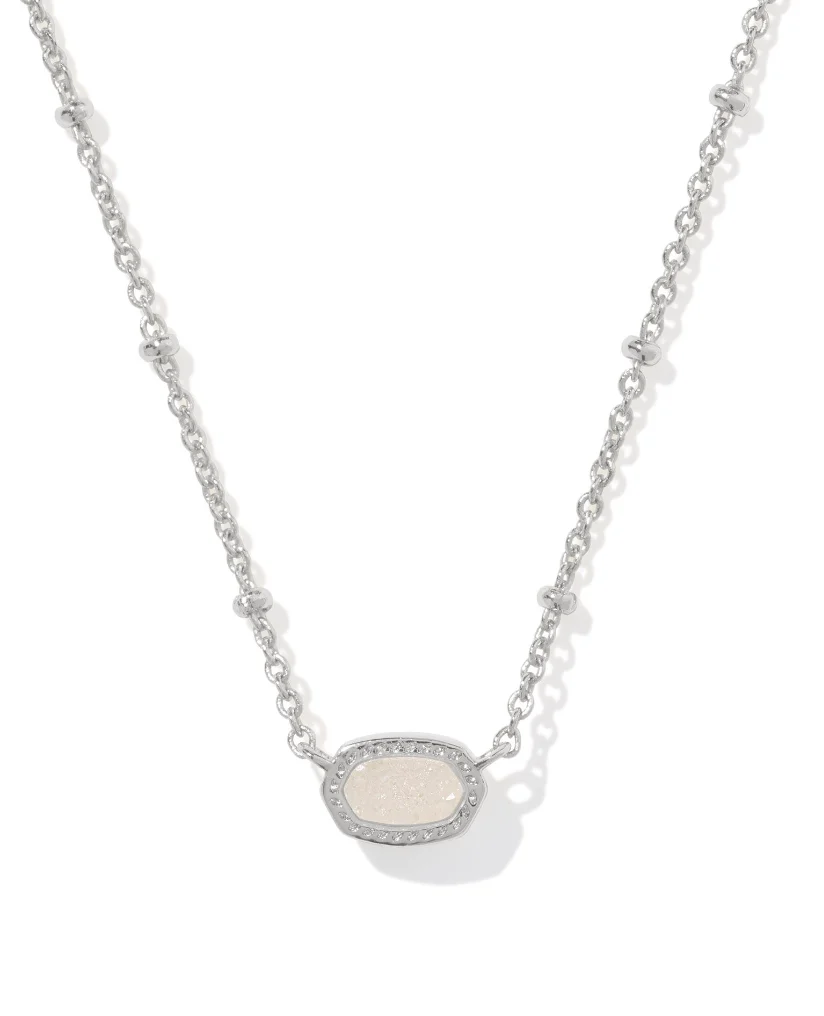 Kendra Scott Mini Elisa Satellite Short Pendant, Iridescent Drusy