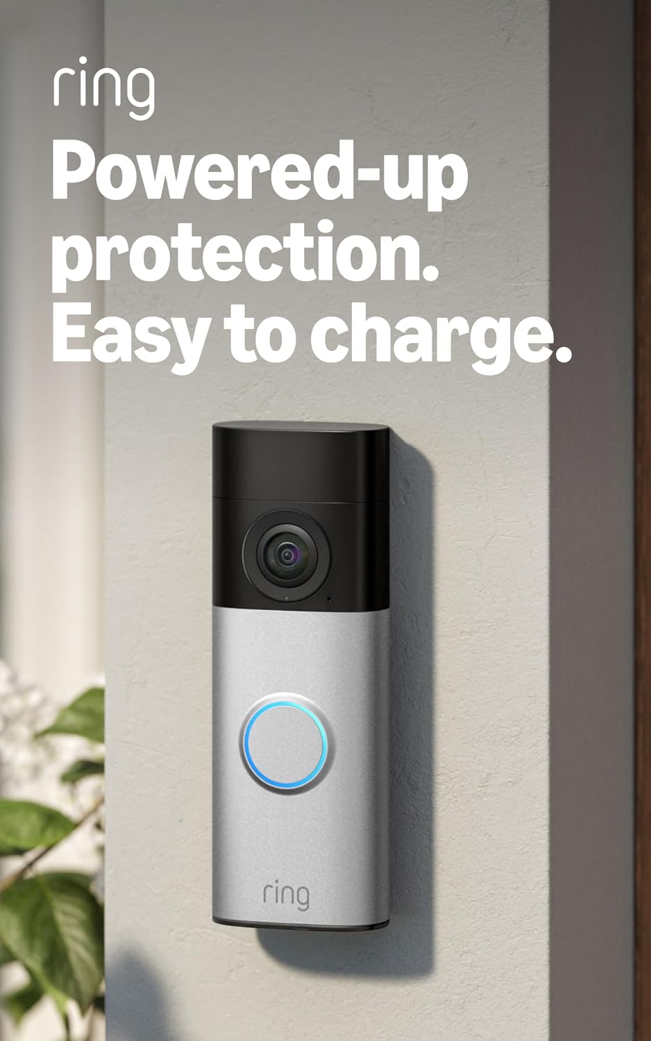 Ring Battery Doorbell 2K Plus, Nickel Silver