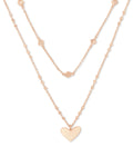 Kendra Scott Ari Heart Multi Strand Necklace, Rose Gold