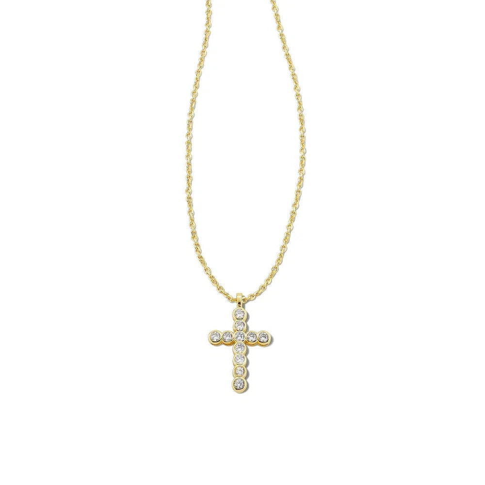 Kendra Scott Crystal Cross Necklace, Gold