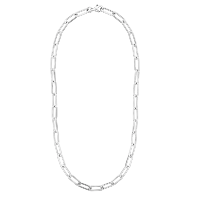 Silver Paperclip Link Necklace