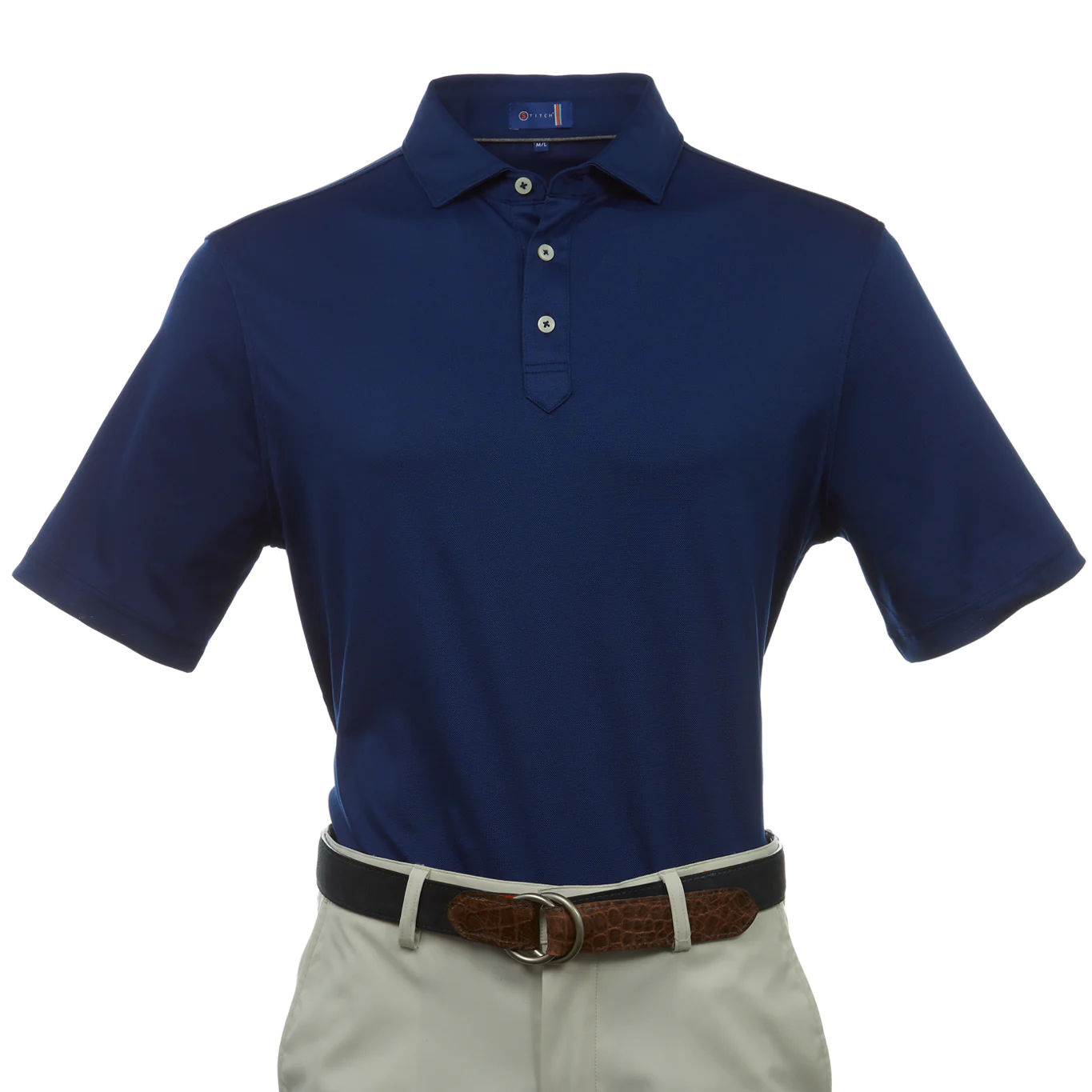 Stitch Solid Pique Polo, Navy