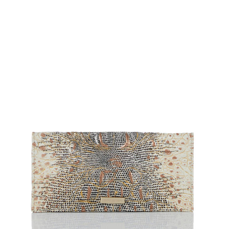 Brahmin Melbourne Collection Cordelia Checkbook Wallet, Ivory Iguana Ombre