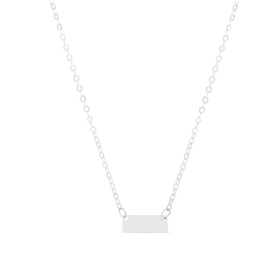 White 14K Mini Bar Pendant Necklace